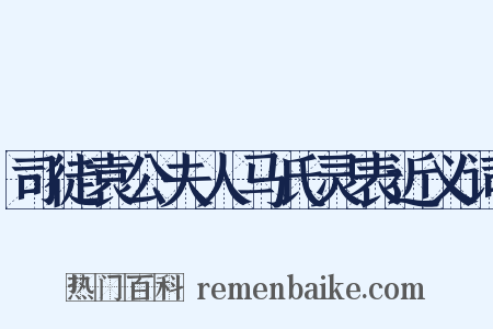 司徒袁公夫人马氏灵表近义词是什么意思的图片